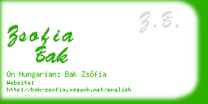 zsofia bak business card